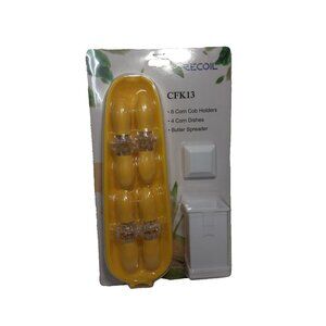 Corn On The Cob Set, Cob Holders, Dishes, Butter Spreader Tube, 13 pieces